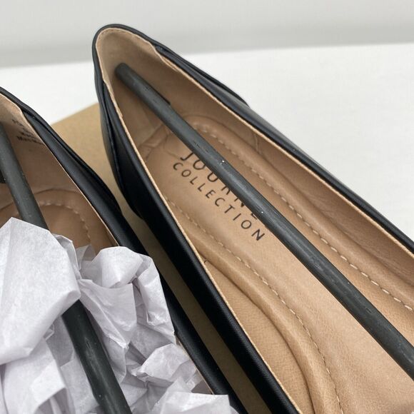 JOURNEE COLLECTION womens slip-on flat Kavn style dress shoe size 8 M Black NEW - Picture 3 of 9